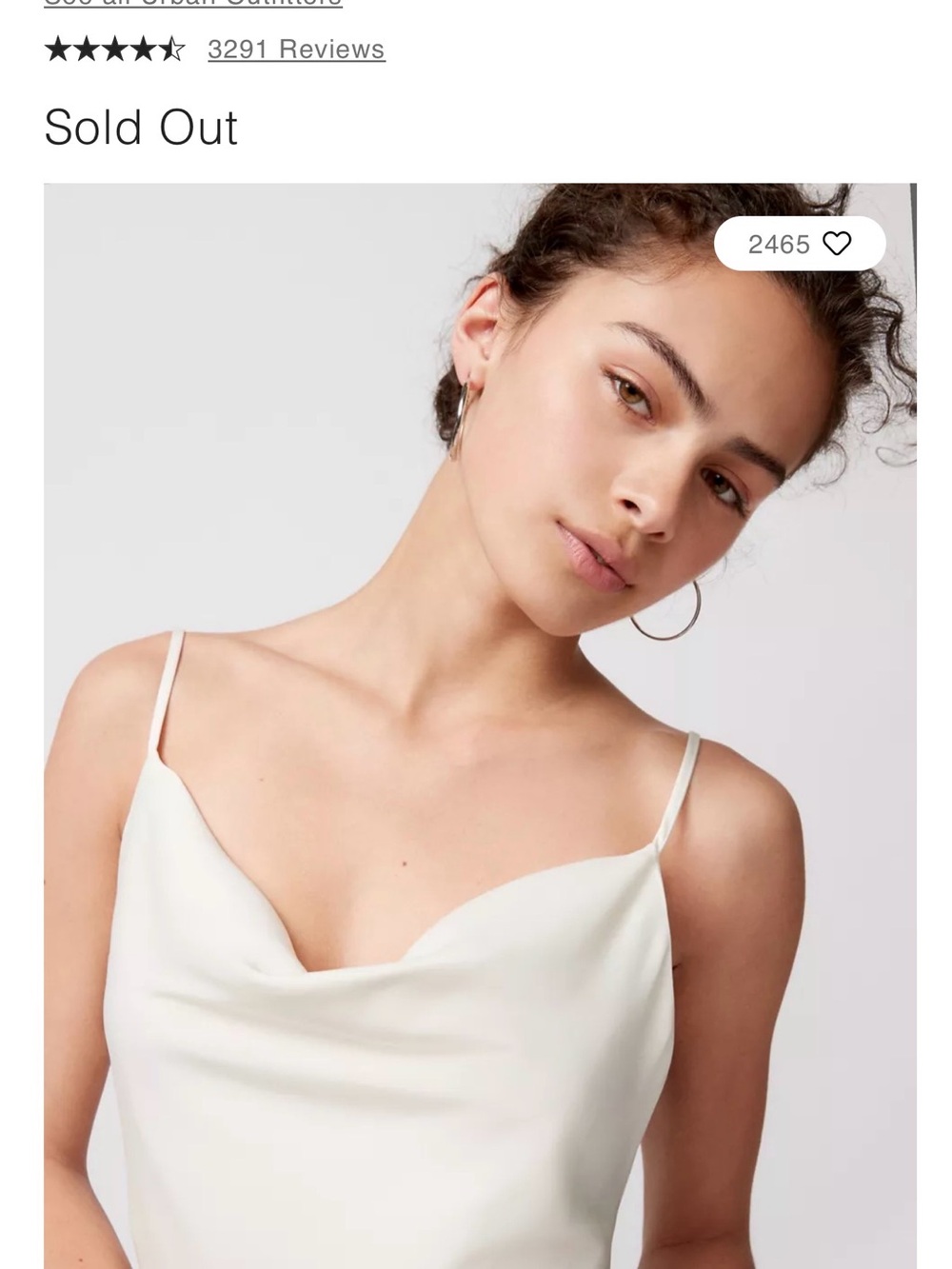 Urban Outfitters Cream Cowl Slip Dress M